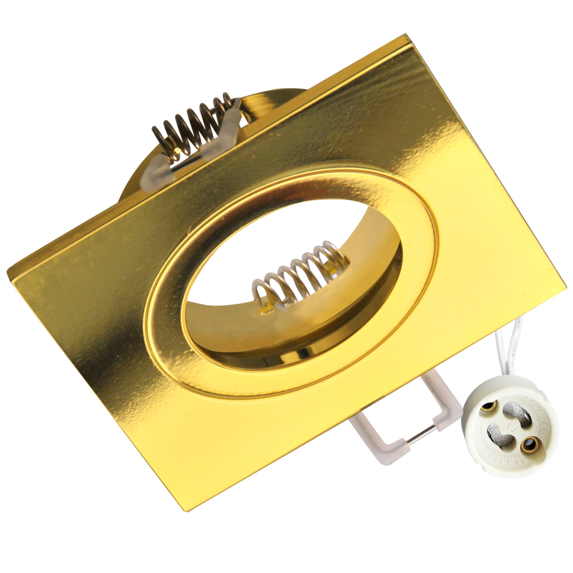 Oprawa sufitowa wpuszczana podtynkowa Febe złoty połysk 1xGU10x8W kwadratowa IP20 wym: 2,5 x 8 x 8 cm aluminium Polux - 4