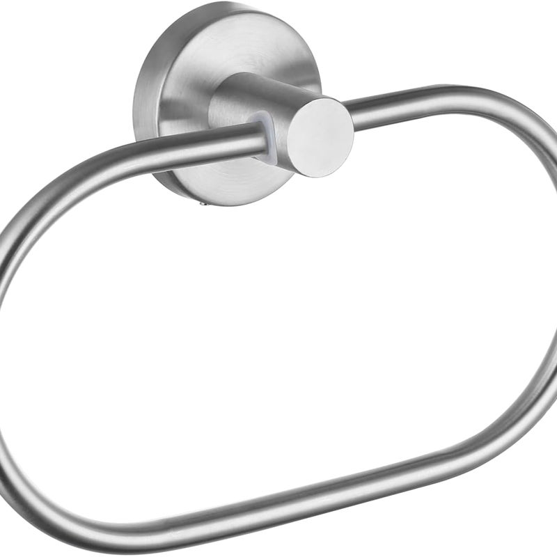 Wieszak na ręczniki łazienkowe, wieszak ścienny na ręczniki, owalny wieszak na ręczniki, srebrny