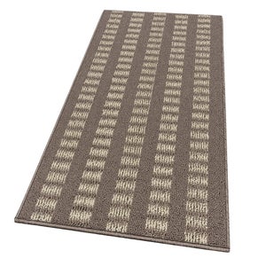 Tappeto Multiuso Bordato 3D TRIANGOLINI VELLUTATI - Lavabile, Antiscivolo, 50 Cm Largo X 120 Cm