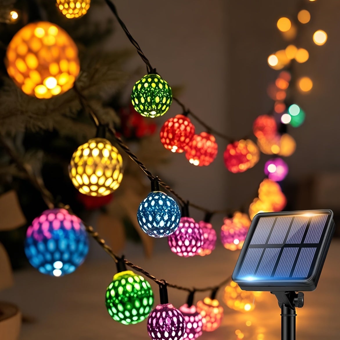 Guirlande Solaire Extérieur 13m 100 LED Blanc Chaud – 8 Modes, Étanche IP65, Wisdom Line