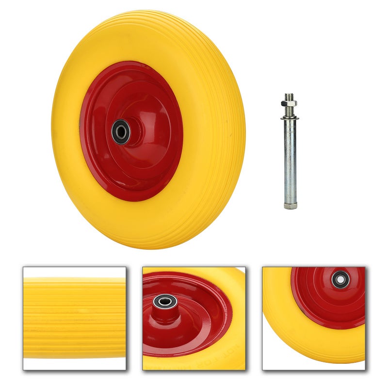 Rueda para carretilla de goma maciza rueda de repuesto 4x