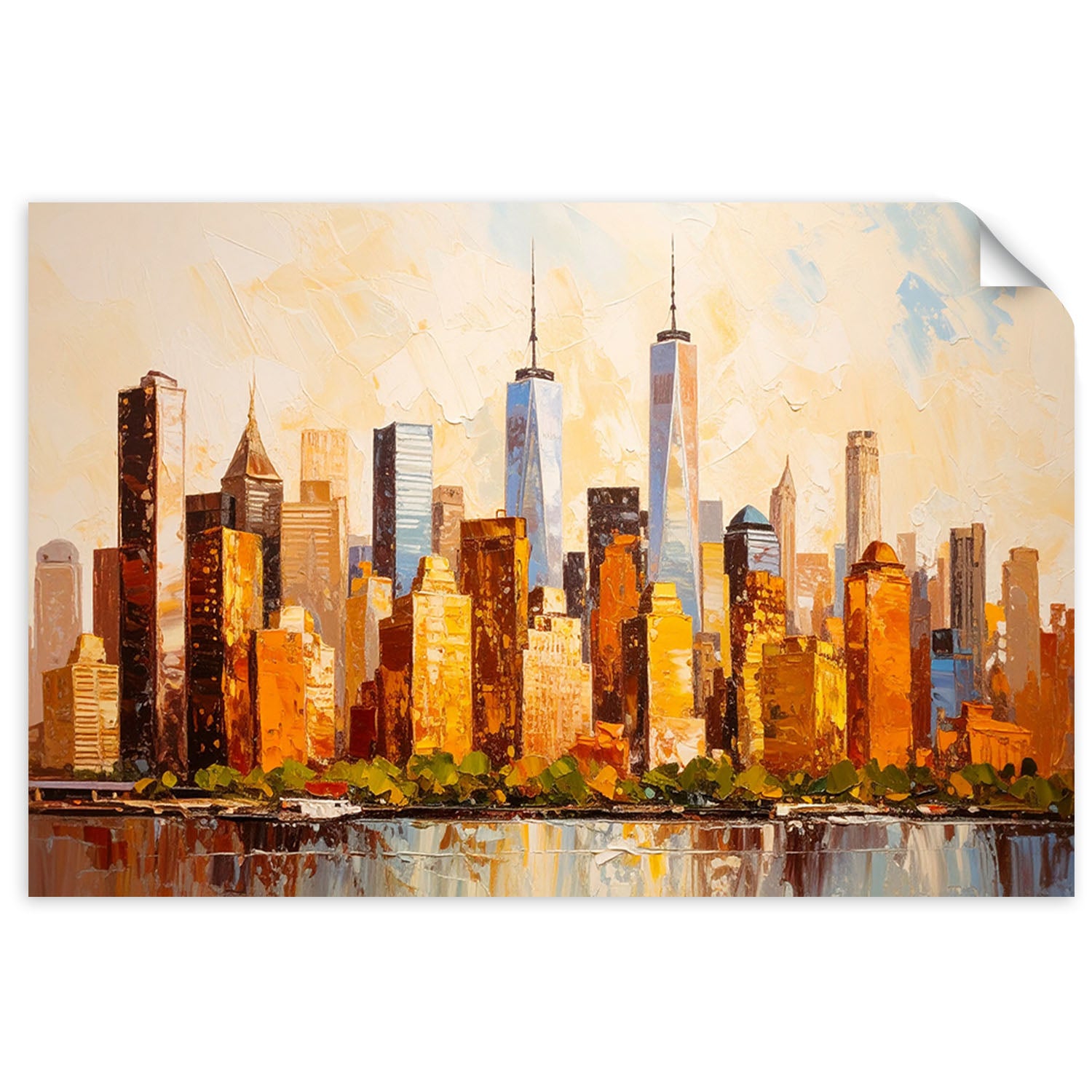 Naklejka na ścianę do salonu sypialni, Panorama Nowy Jork Manhattan 30x20