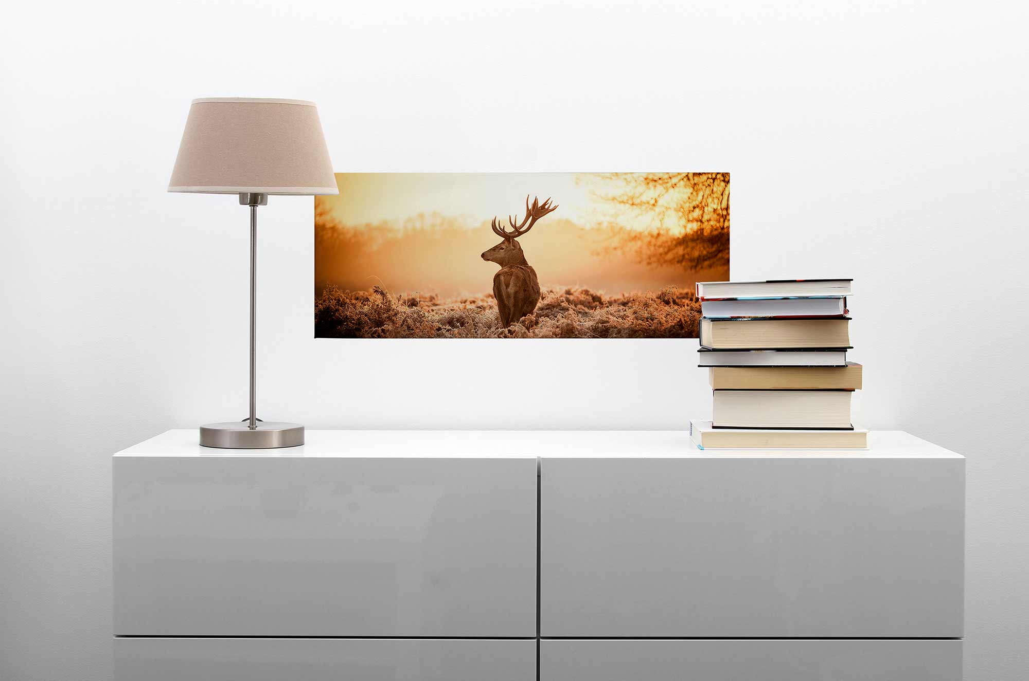 Tableau sur toile Animaux M1-No.50470 Tableau Orange Brun Châssis Forêt Prairie - 2