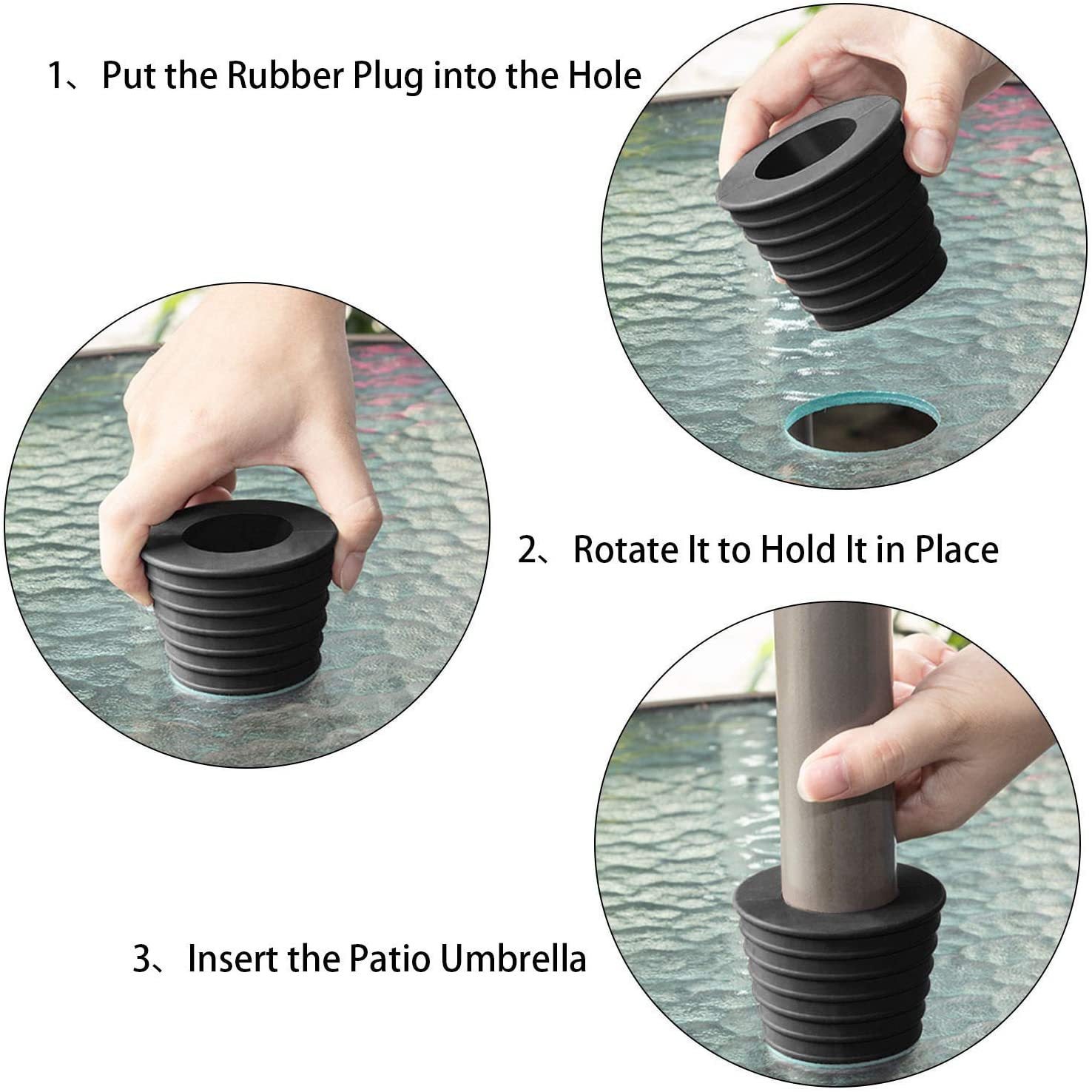 Base Ombrellone Quadrata con Supporto Regolabile Diametro da 3,8-4,8 cm, Base Ombrelloni