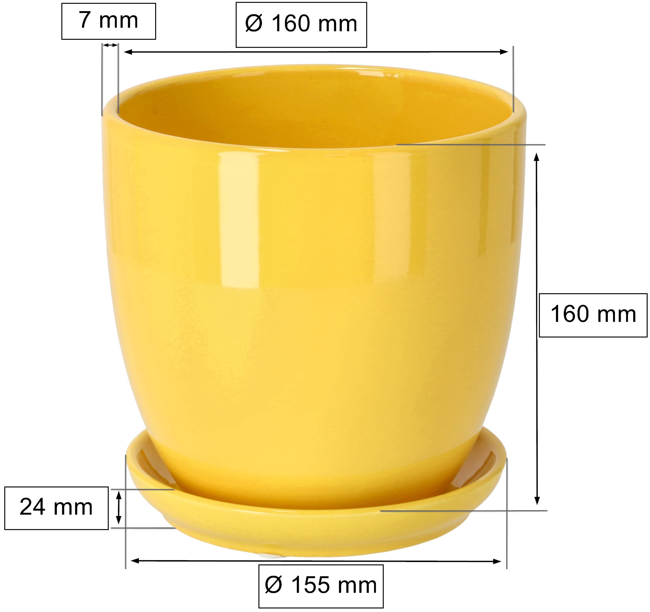 Doniczka 17cm donica osłonka ceramiczna podstawka - KOTARBAU - 2
