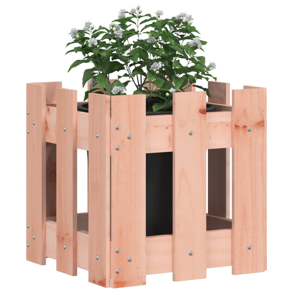 Jardinière | Bac à fleurs | Pot de fleurs avec design de clôture 30x30x30 cm Douglas massif391801 - 3
