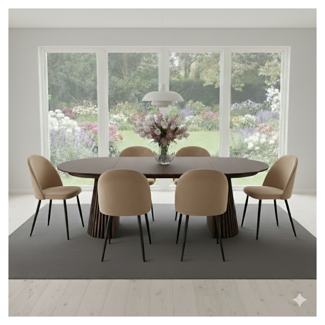 Tokyo stół do jadalni zawiera 2 dodatkowe blaty ø120x120-160-200cm smoked dąb fornir. - 7