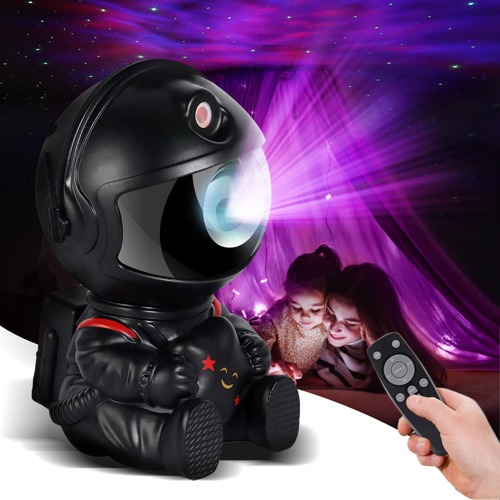 Projektor galaktyki, lampka nocna z projektorem galaktyki mgławicy astronauty, projektor gwiazd z pilotem, prezenty świąteczne