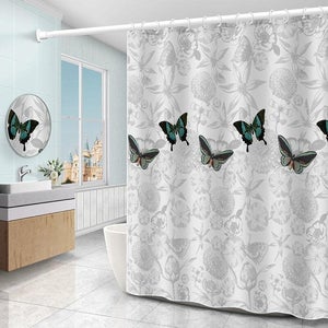 Chickw11 Tende Da Doccia Impermeabile Antimuffa Tenda Da Bagno Con 12 Ganci Poliestere 3D Stampato Vacanza - Foto 7