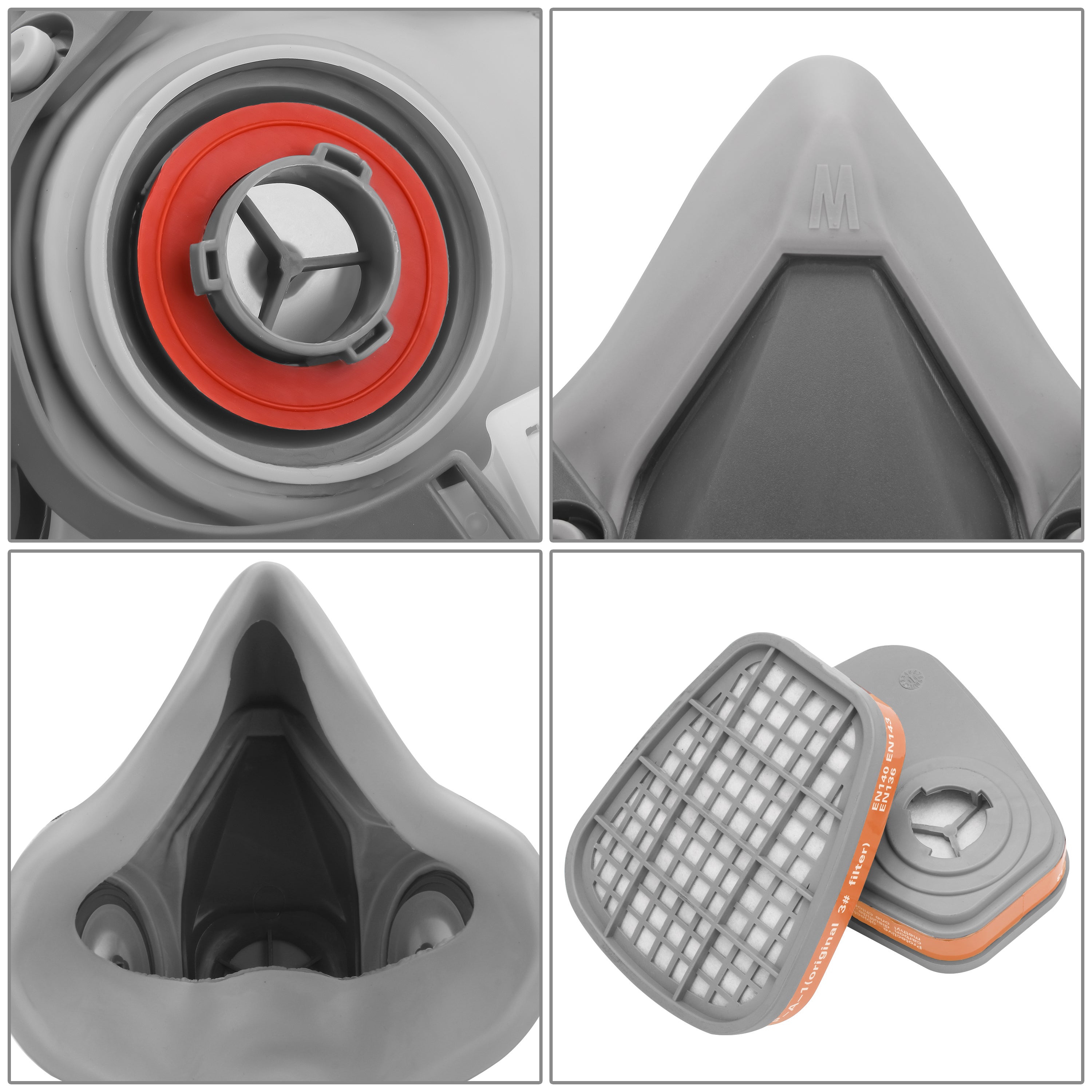 AirGearPro M-500 Masque de Protection Respiratoire Réutilisable, Anti poussière, Anti gaz avec Filtres, Idéal Peinture - 5