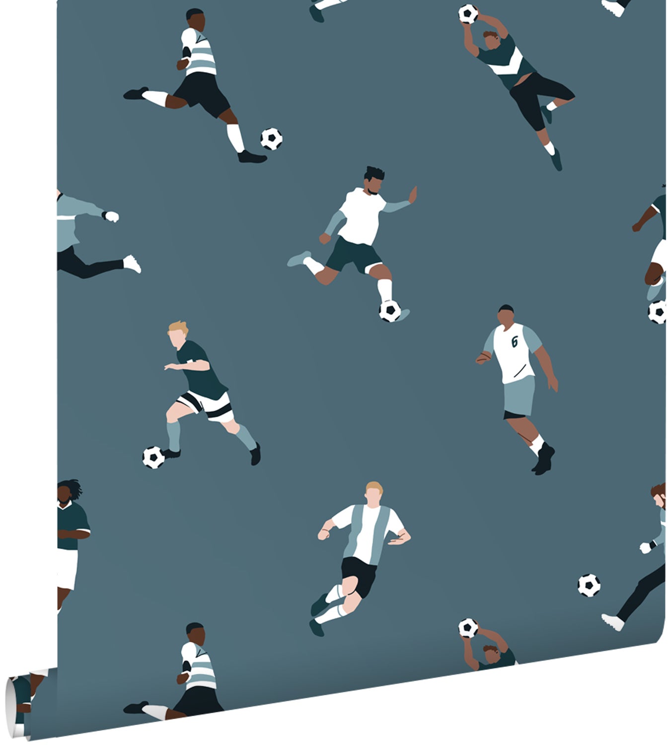 Tapeta piłkarze ciemnoniebieskim - 50 x 900 cm - ESTAHOME