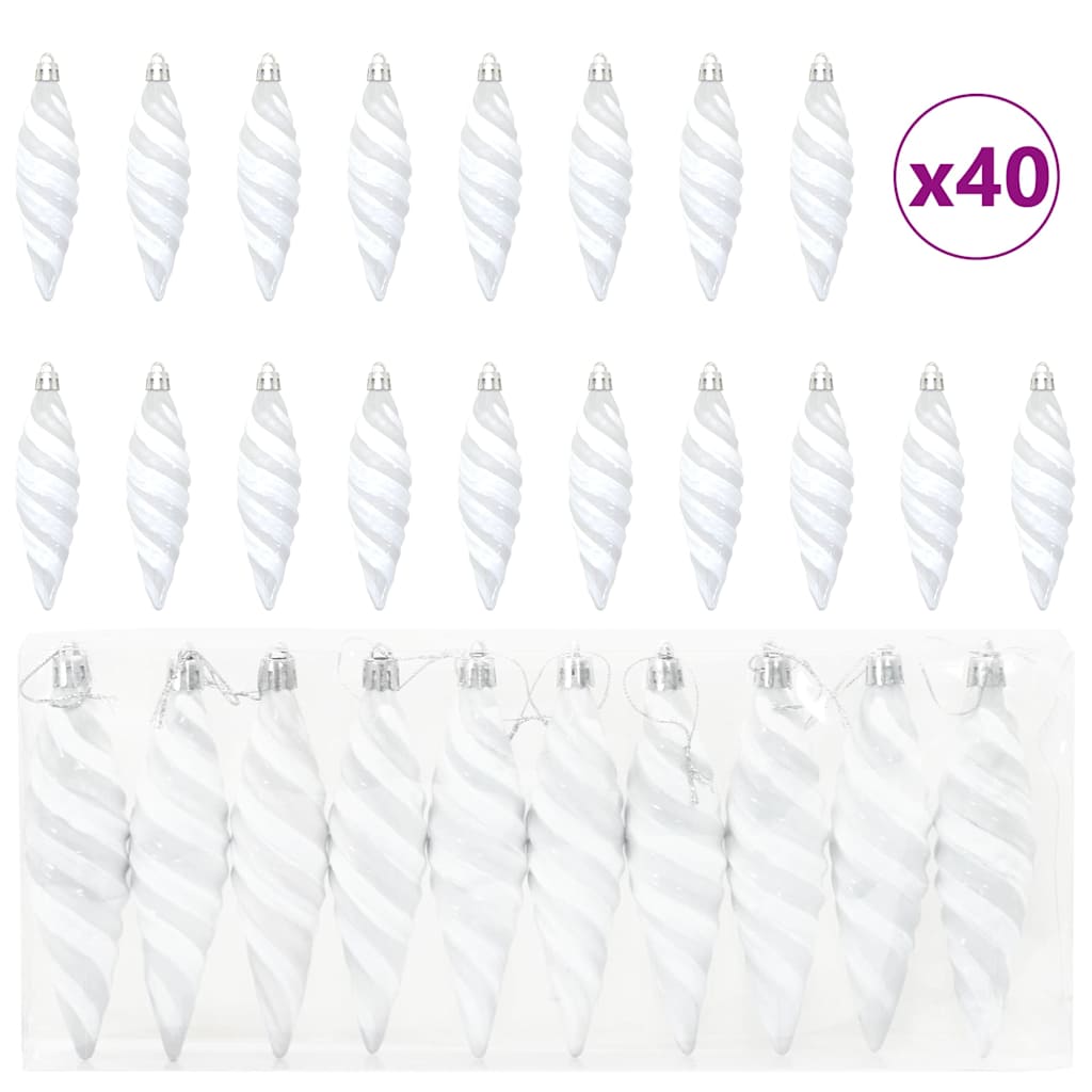 Dekoracja Choinki 40 pcs Biały