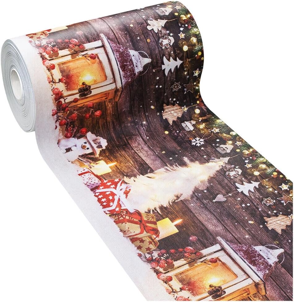 Alfombra de navidad 51x180 cm cocina pvc rugoso suave resistente a las manchas antideslizantes decoraciones navideñas