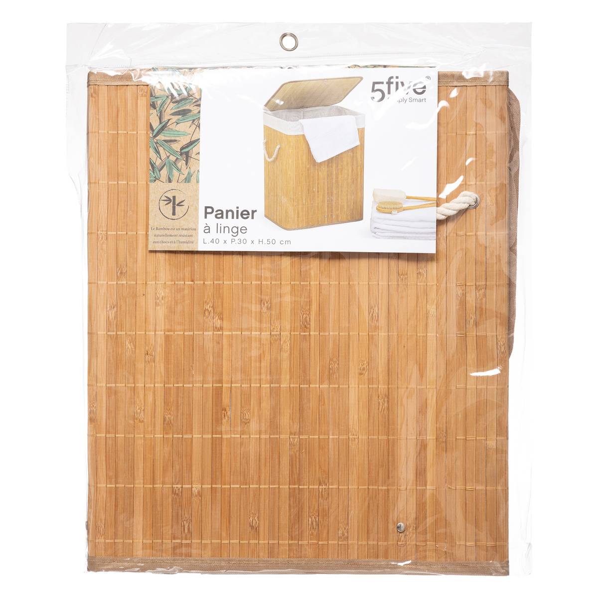 Cesto para roupa suja em bambu 60L - 2