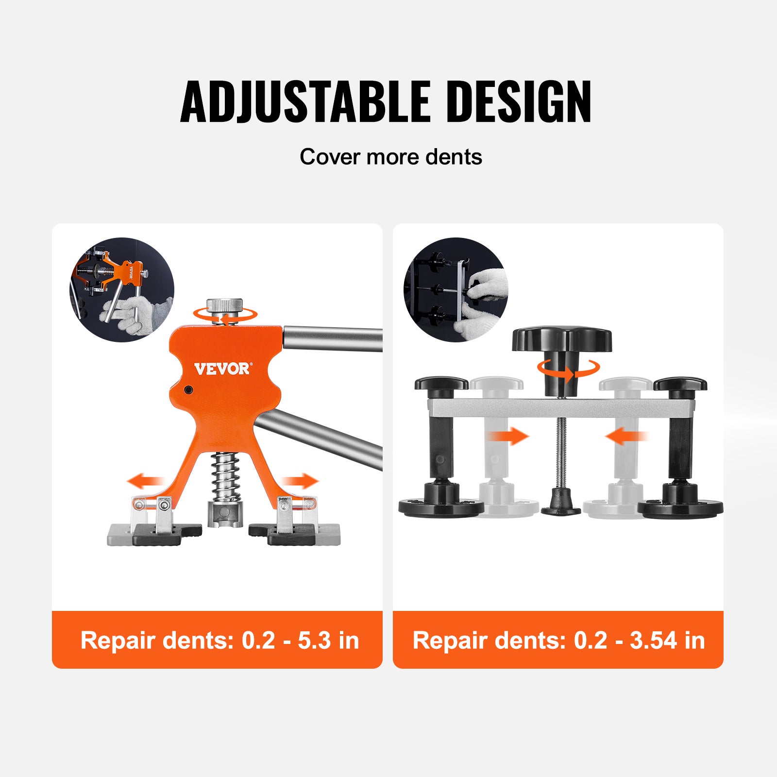 Outils de Debosselage sans Peinture VEVOR 69PCs Kit Debosselage Carrosserie avec Pont Extracteur Dore Marteau Coulissant Pistolet et Batons de Colle L - 4