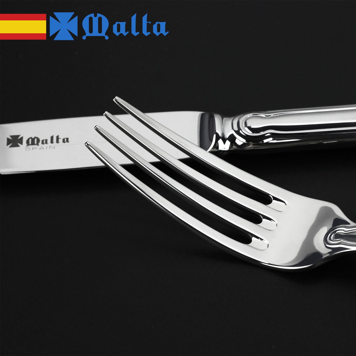 Cruz de Malta Wellington - Cuberteria de 113 Piezas, Piezas Esenciales para 12 Comensales + 5 Utensilios Extra para Servir, Acero Inoxidable 18/10 - 4