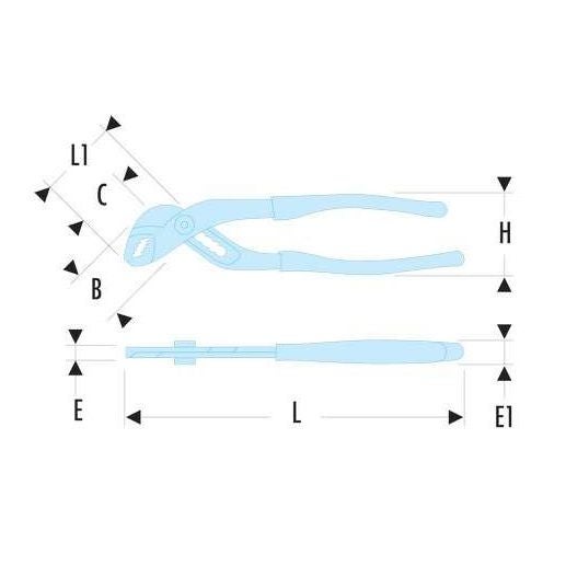 FACOM - Pince multiprise 250 mm tête allongée - 181EF.25CPEPB - 2