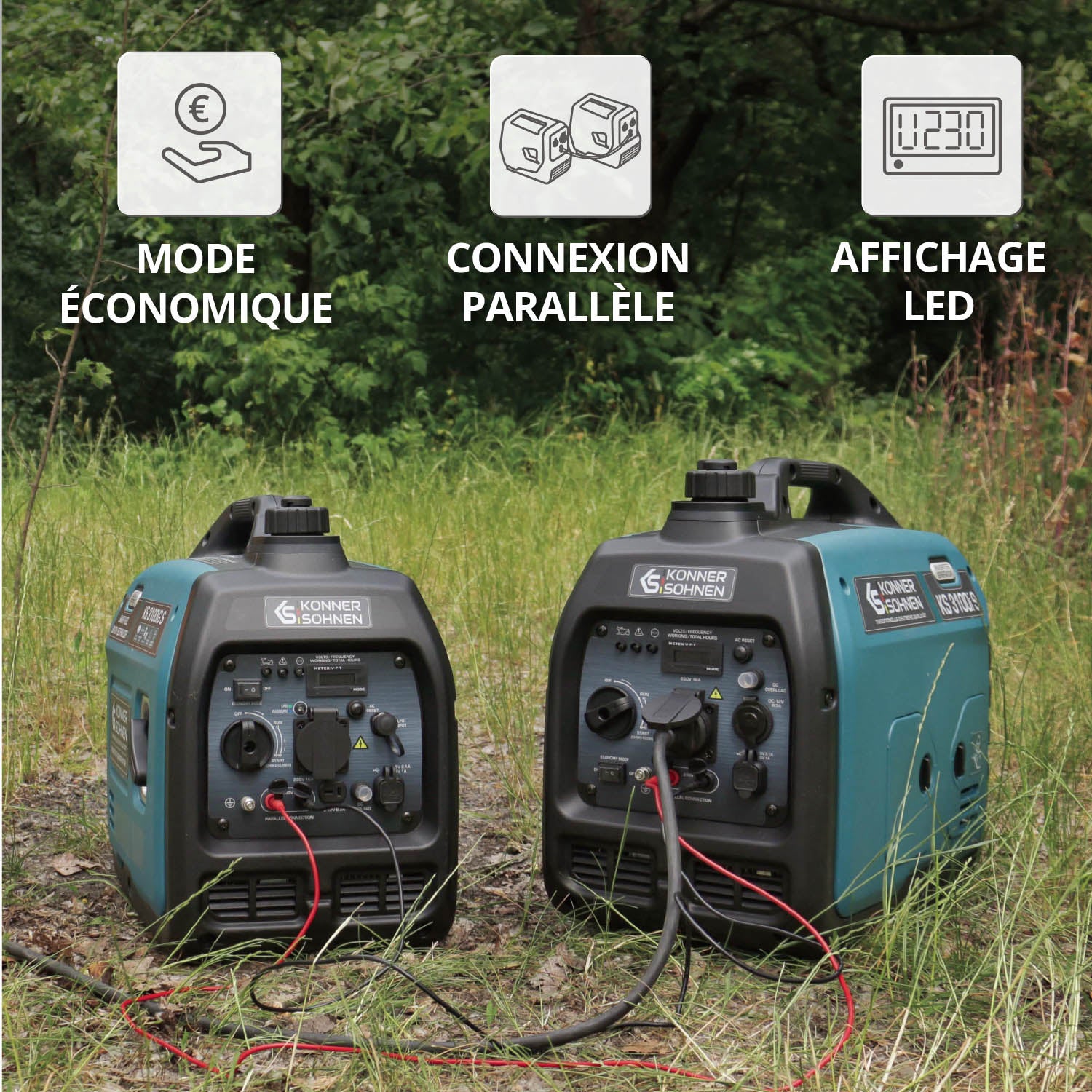 Groupe électrogène-onduleur dans la boîte anti-bruit KS 3100i S Puissance maximale 3.1 kW - 5