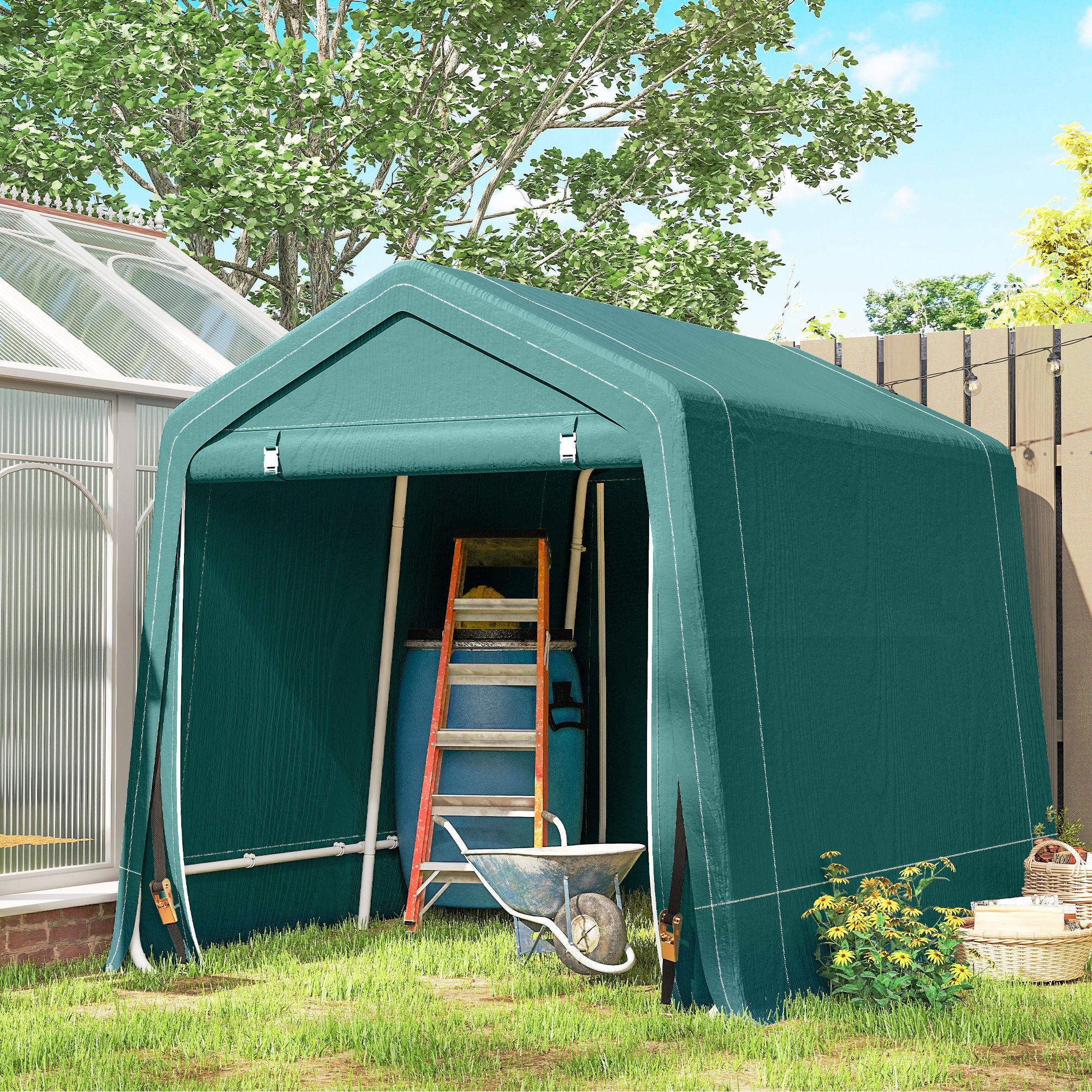 Tendone Garage Per Biciclette WOOLUCK® - 210x150x165 Cm, Per 3-4 Bici - Impermeabile E Resistente Ai Raggi UV