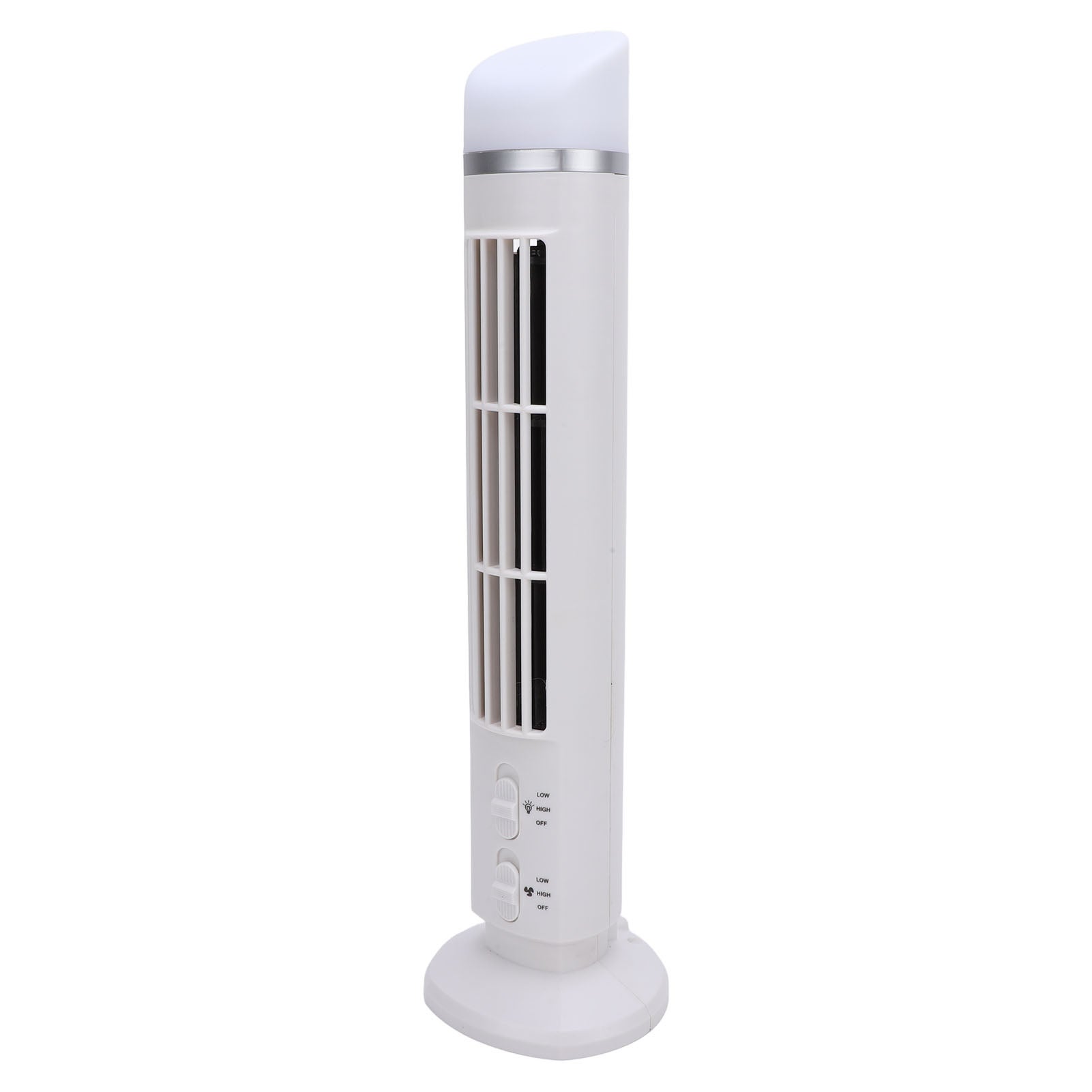 Sans pales Tower ventilateur portable vitesse réglable espace économie USB bureau sans pales ventilateur avec lumière pour maison chambre bureau blanc - 4