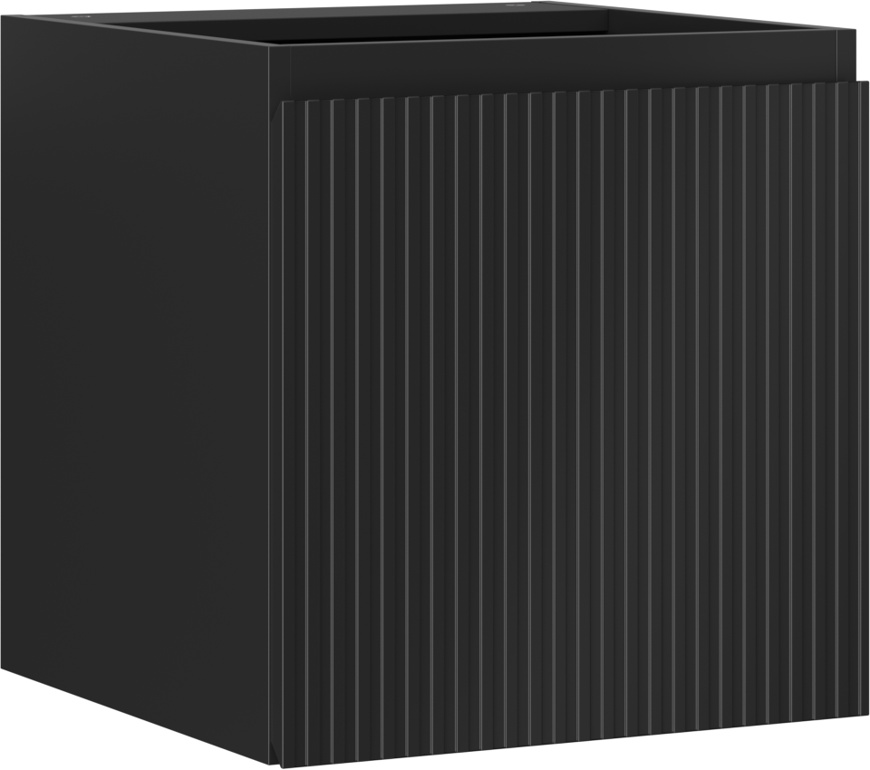 Mexen Rivel szafka łazienkowa podumywalkowa 45 cm, 1 drzwi, ryflowana, czarny mat - 91A21-04547-1-BF71