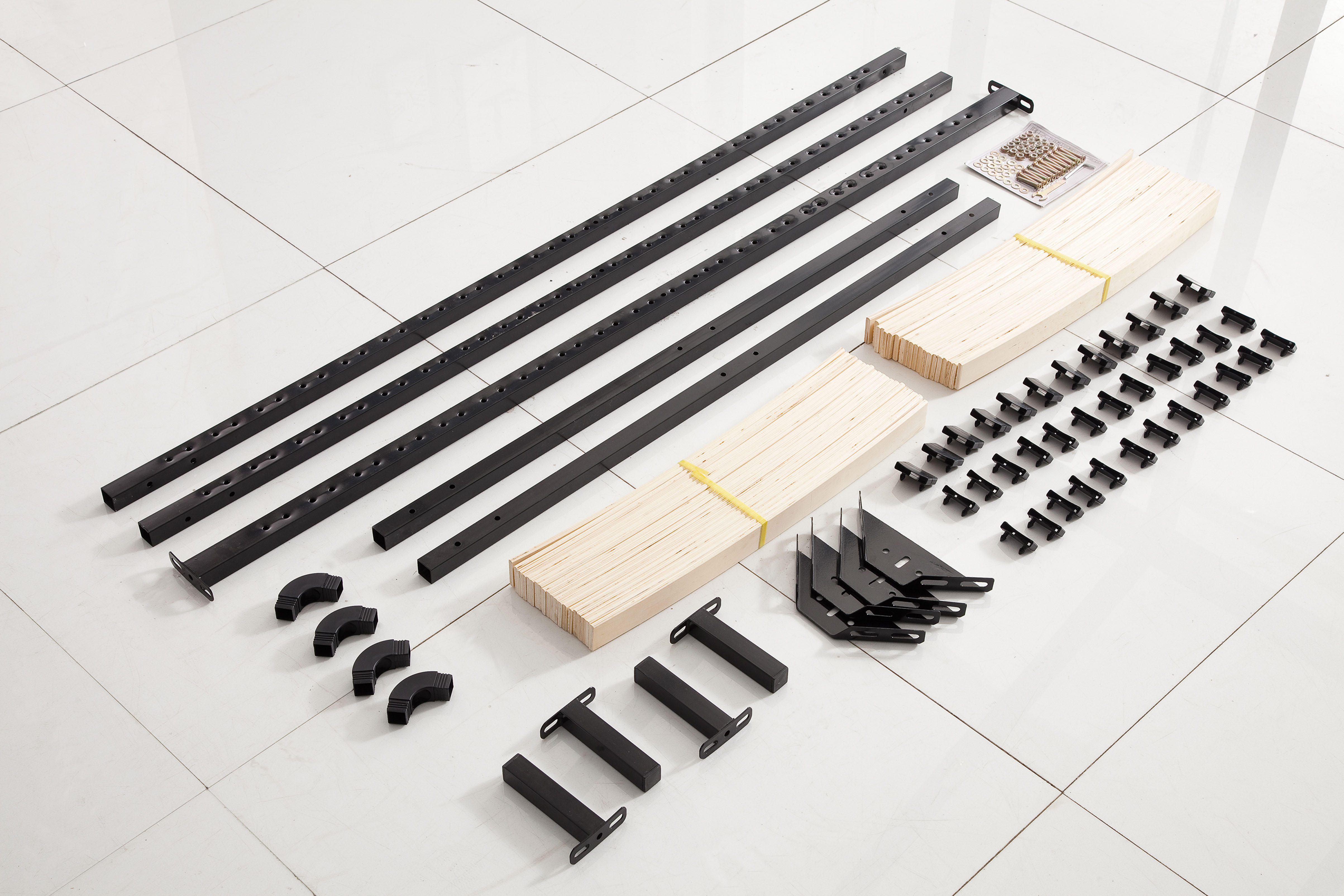 Sommier à lattes 140x190 cm sur pieds pour lit 2 places - 8