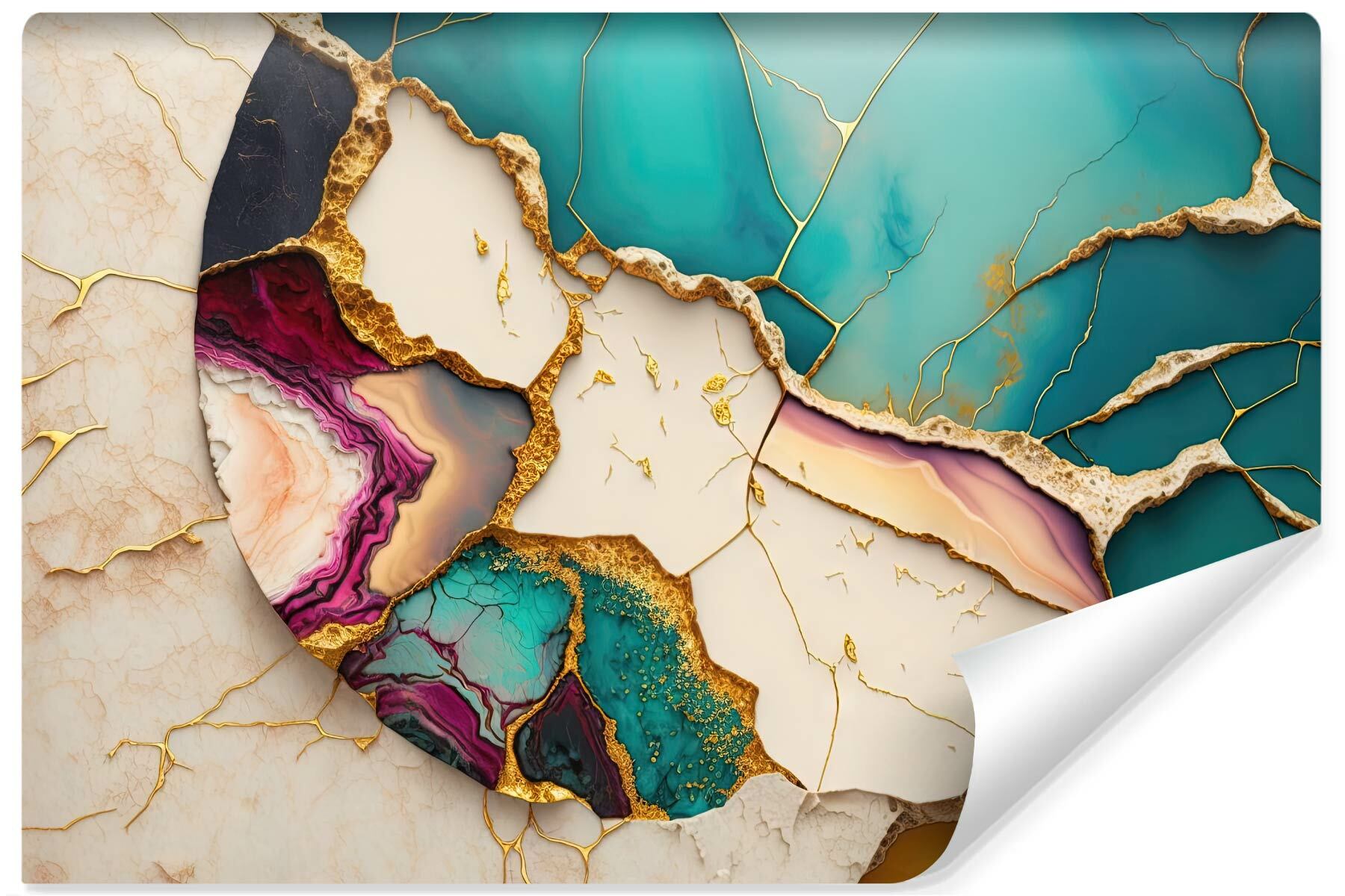 Papel pintado vlieseline foto mármol abstracción 3d moderno para sala 520cm x 318cm
