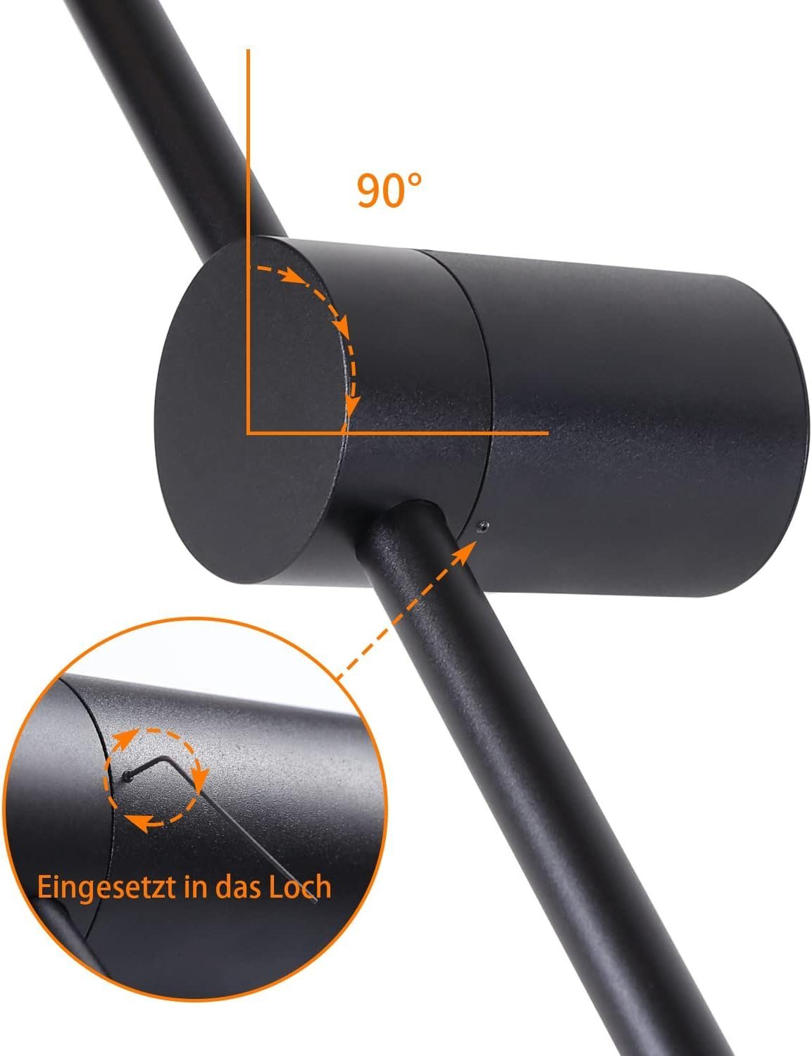 NETTLIFE Aplique LED de interior - 60 cm - Lámpara de pasillo de diseño moderno negro - Blanco cálido 3000 K - Lámpara de cocina - 5