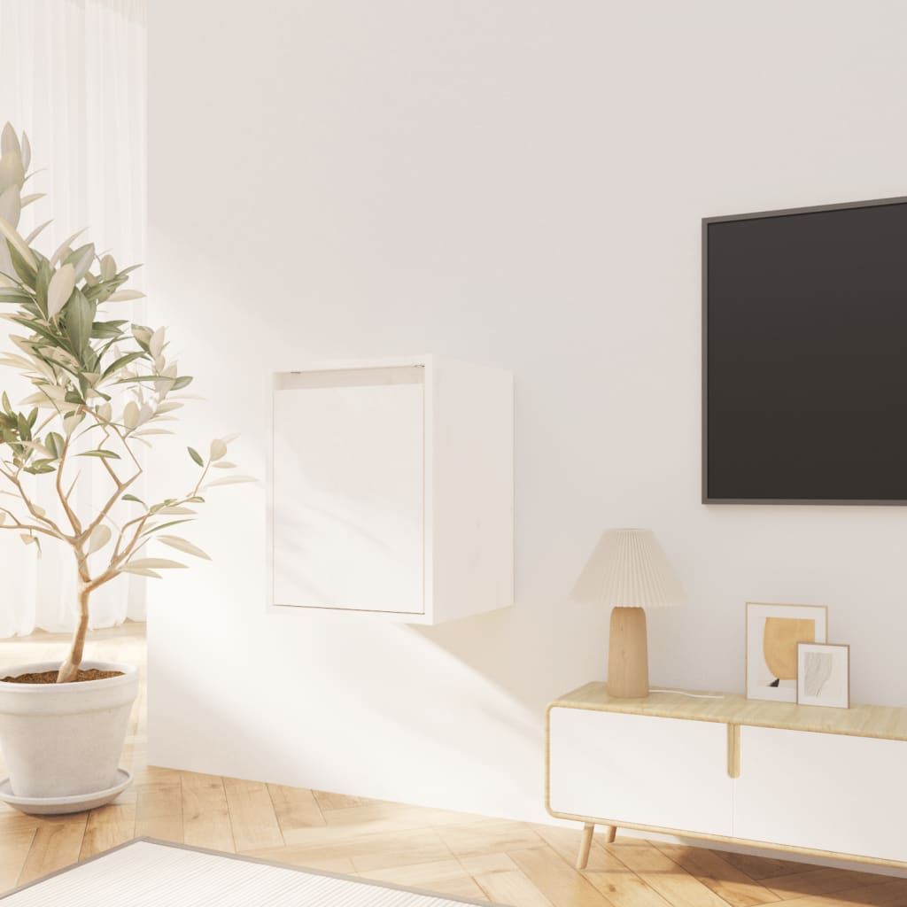 Maison Exclusive - Armario de pared 2 uds madera maciza de pino blanco 30x30x40 cm - 3