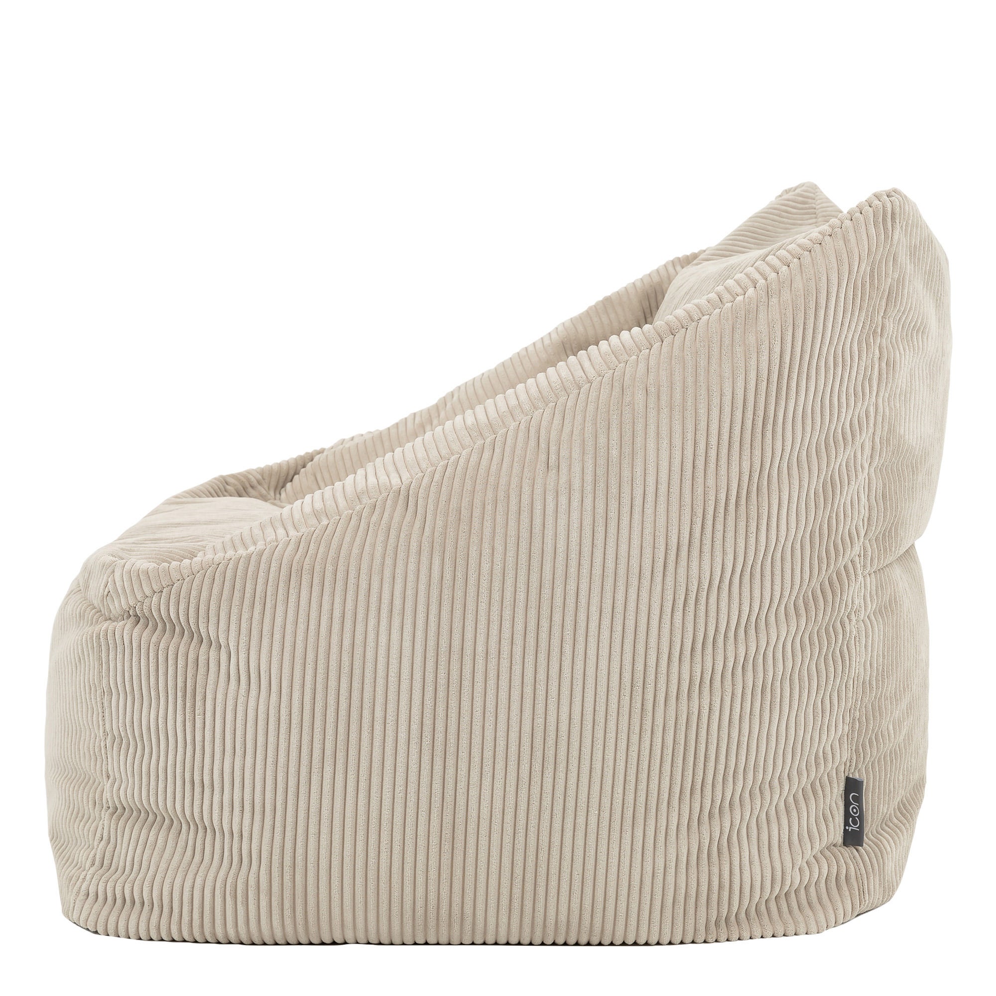 Pouf fauteuil Icon velours côtelé beige galet, salon, chambre, 97x84cm Oeko-Tex® - 5