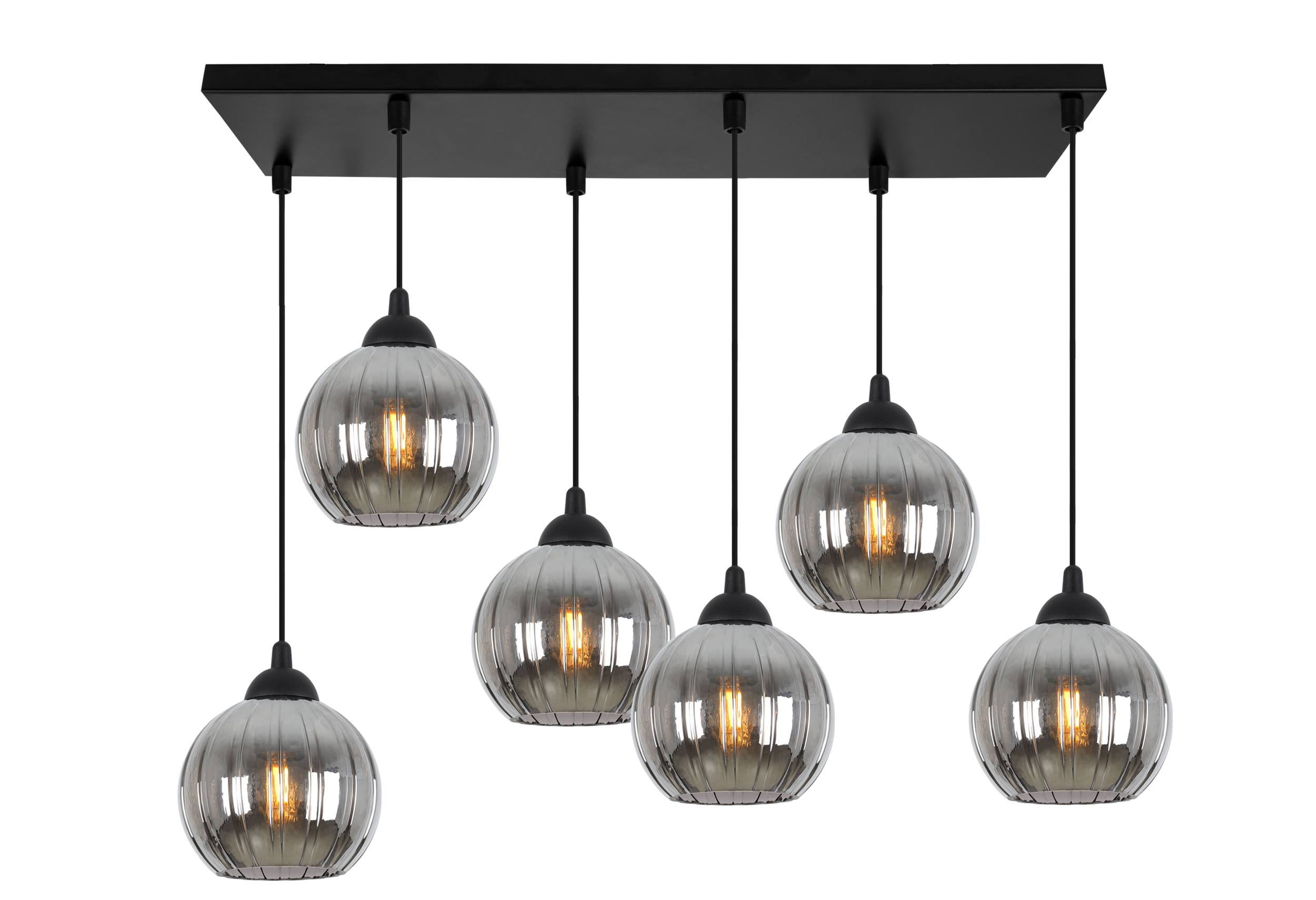 Lampa sufitowa wisząca Costa loft 6xE27 klosz kula grafitowa Light Home LH
