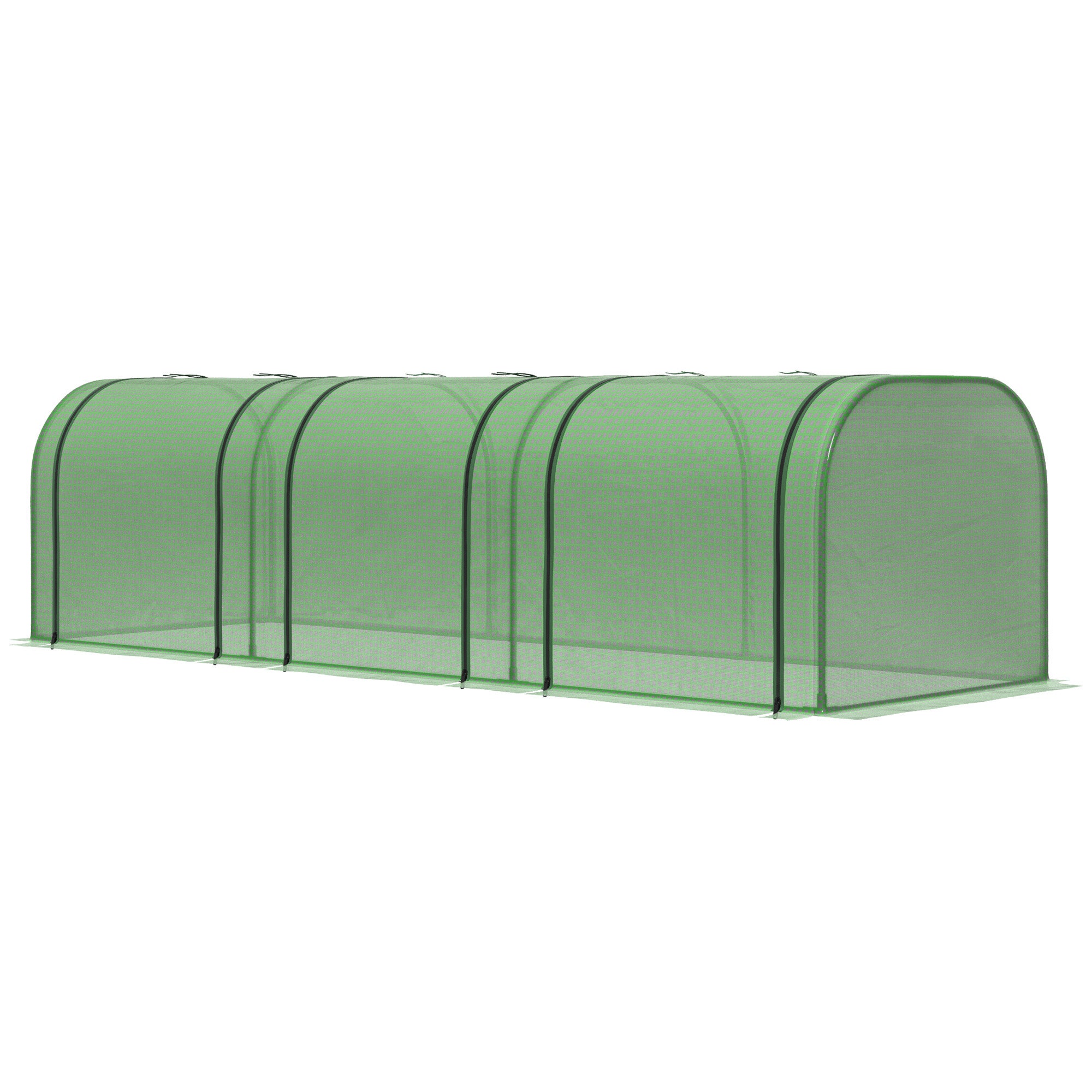 Serra in alluminio, tre porte avvolgibili, copertura resistente, struttura in acciaio, verde, 2,95 x 1 x 0,8 m - 2