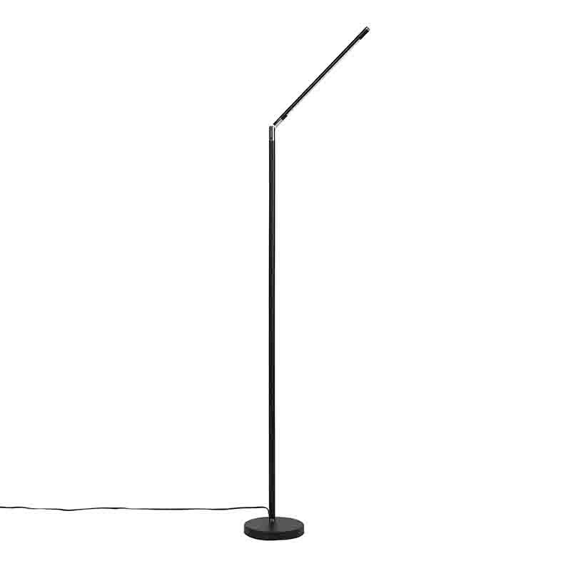 Qazqa moderne lampadaire - Berdien Fl - noir, led intégrée 6w incluse, Integrated led, dimmable, 163cm, idéal pour le salon - 8