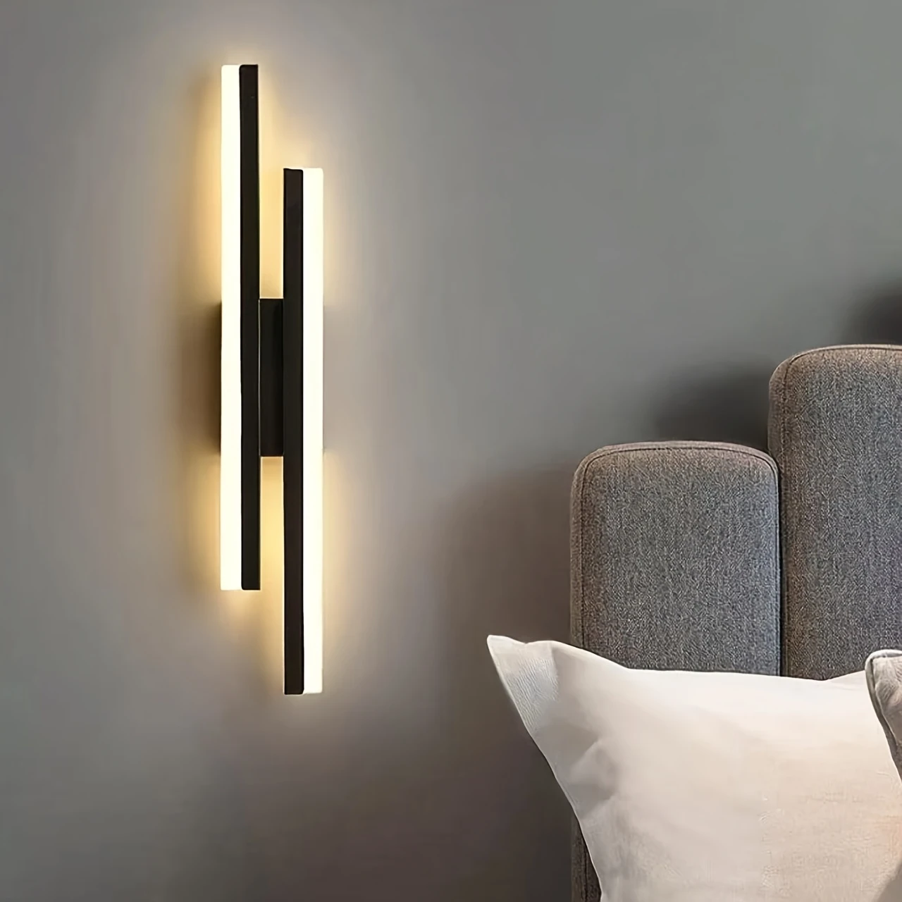 Kinkiet LED 65 cm, nowoczesna lampka nocna, kinkiet LED 16 W, oświetlenie dekoracyjne do wnętrz, ciepłe światło 3000 K