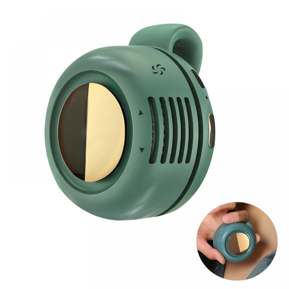 Przenośny wentylator bezłopatkowy, mini wentylator, regulowany kierunek wiatru 360°, wentylator USB, zielony