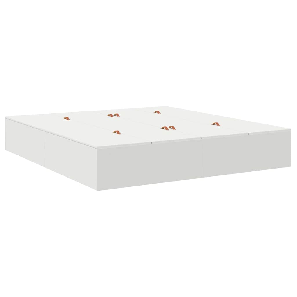 Cadre de lit avec rangement, blanc, pour la chambre, 200 × 200 cm - 5