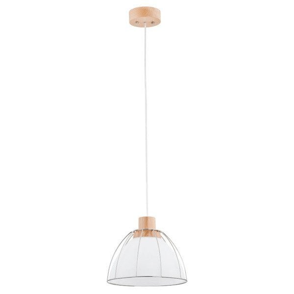 Lampa wisząca Vivio jasne drewno 1xE27x15W styl klasyczny wym: 90 x 26 x 26 cm metal Alfa