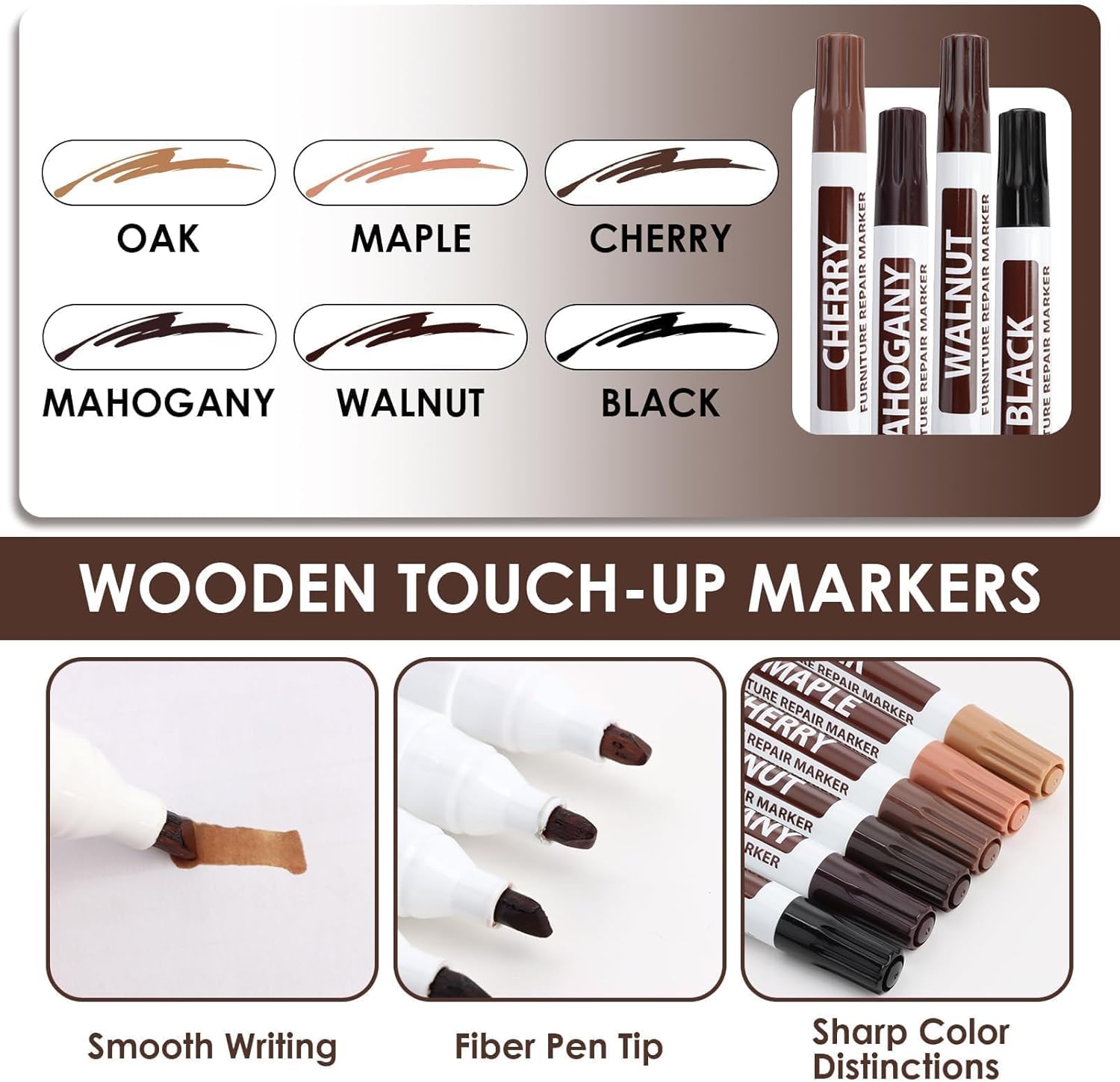 6 * Stylo de retouche de peinture pour sol, utilisé pour réparer les rayures sur les sols et les tables, protéger les surfaces, embellir les sols - 5
