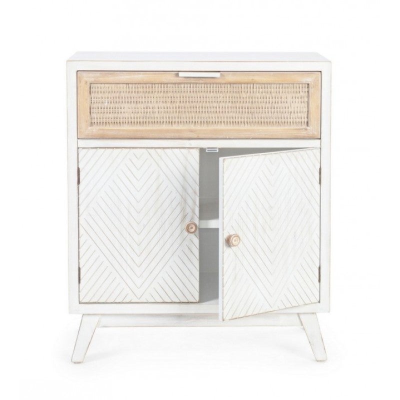 Buffet avec deux portes et un tiroir Blanc CLOTILDE 65x31,5x h77,5 cm - 5