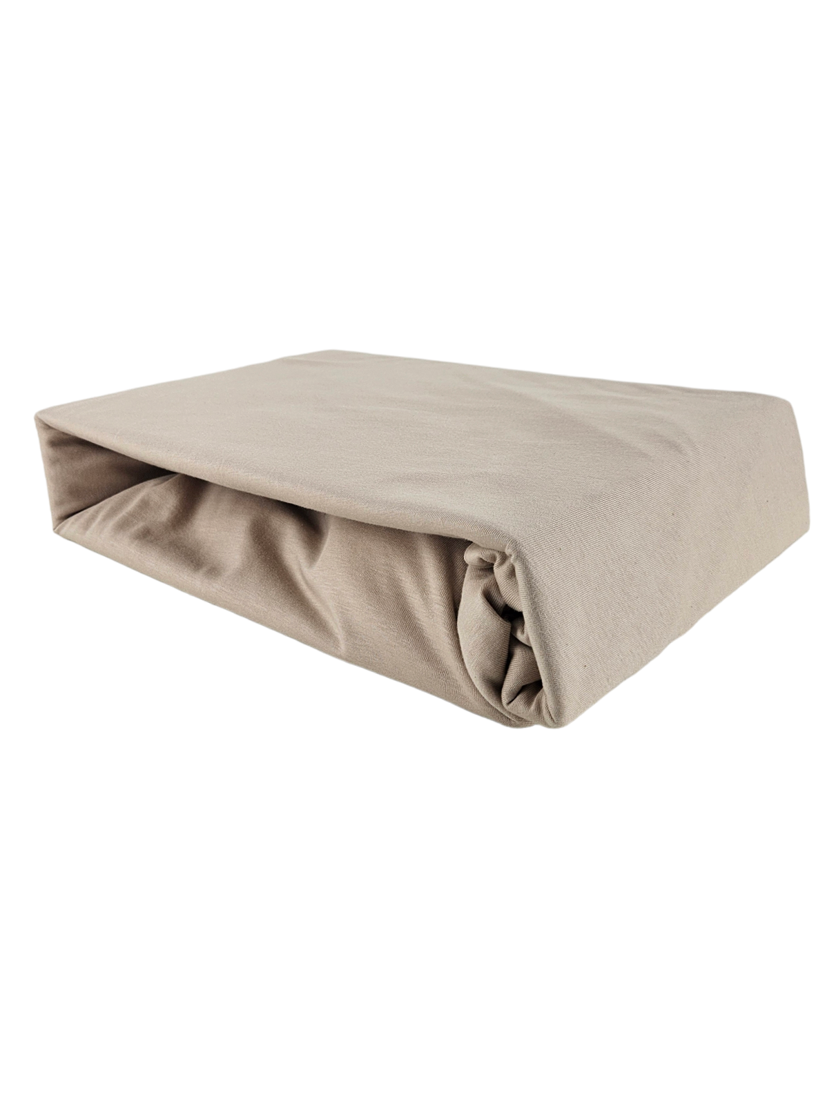 Kam-Pol prześcieradło z gumką jersey bawełniane cappuccino 80x200 cm