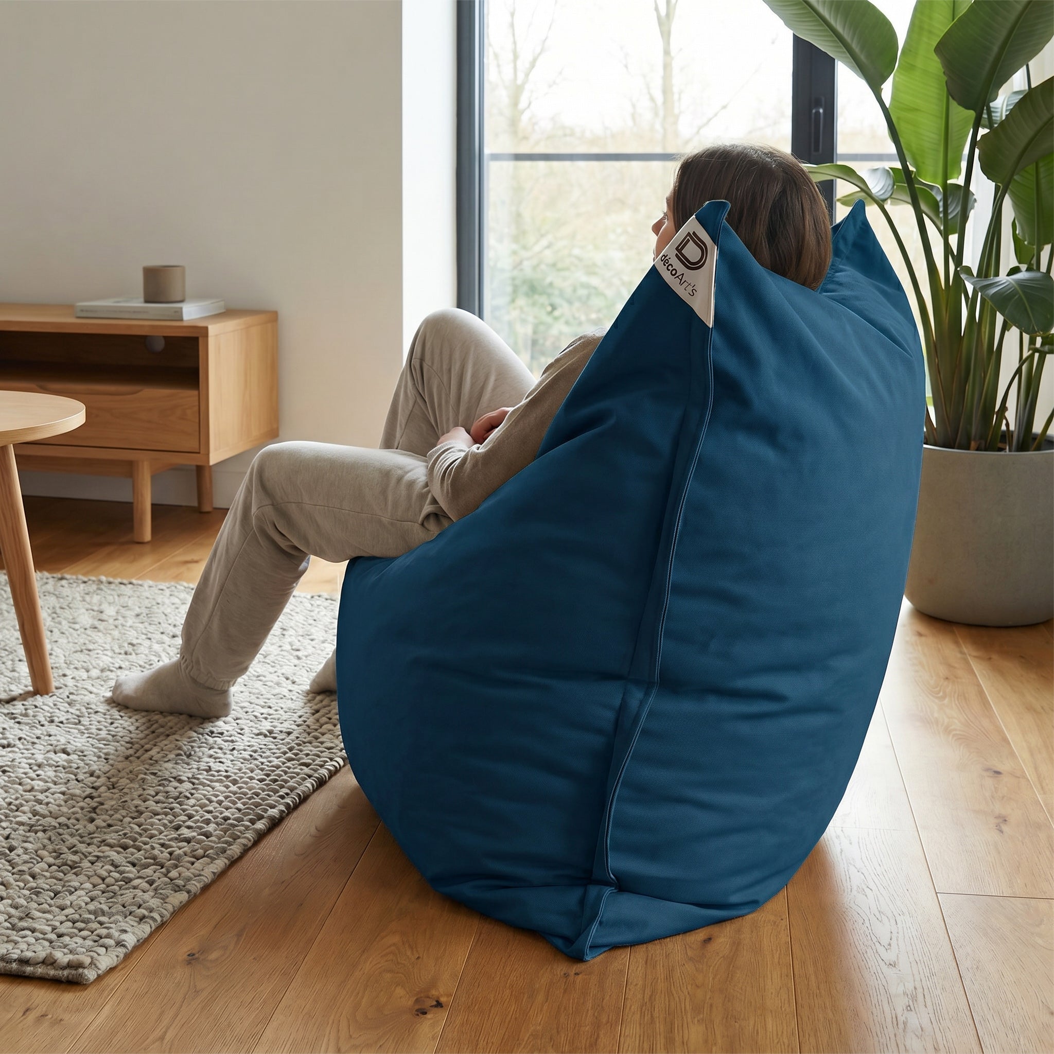 Custodia Pouf Gigante XXL 180x140cm Interno ed Esterno - Blu petrolio - 3