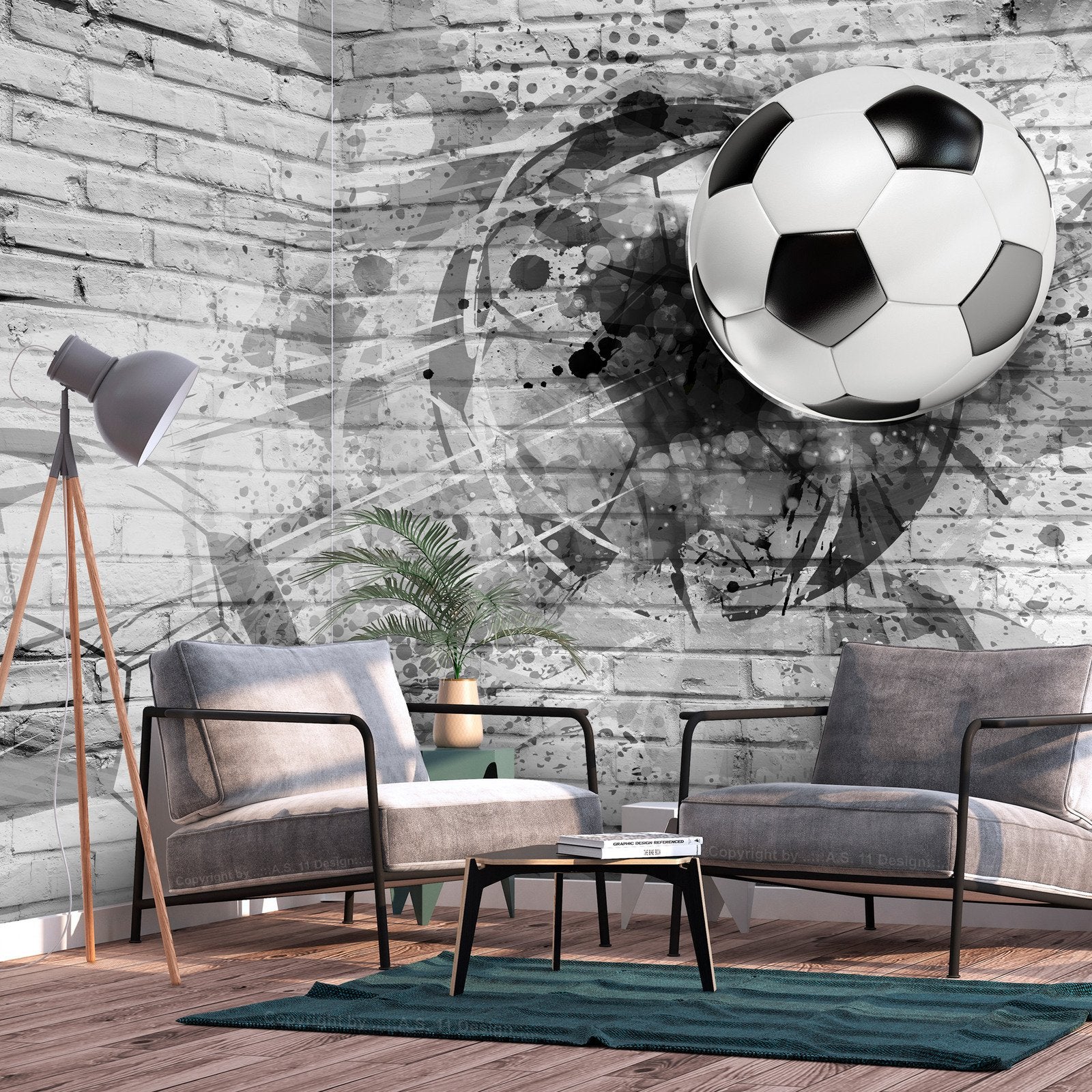 Papier Peint 3D Foot Noir