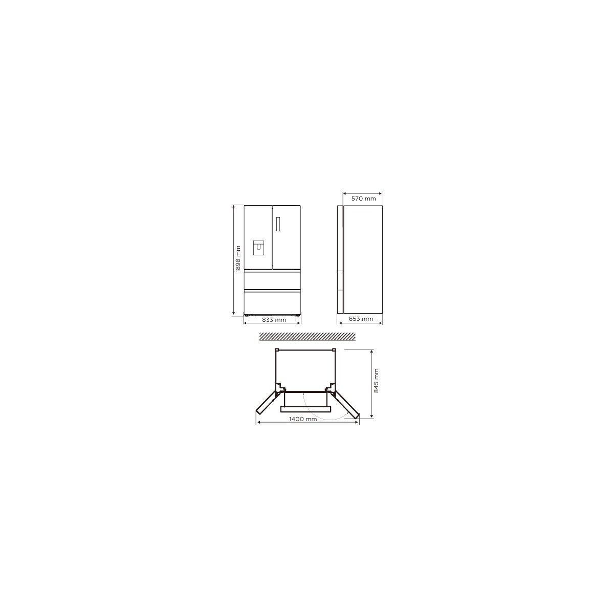 Réfrigérateur multi portes ESSENTIELB ERMVDE190-85min1 - 3