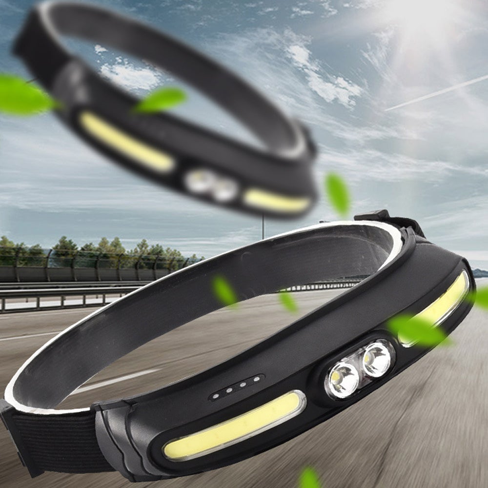 Lampada frontale a LED - Fascia per capelli LED ricaricabile regolabile COB | Lampade frontali impermeabili per la fronte, lampade frontali portatil | Leroy Merlin