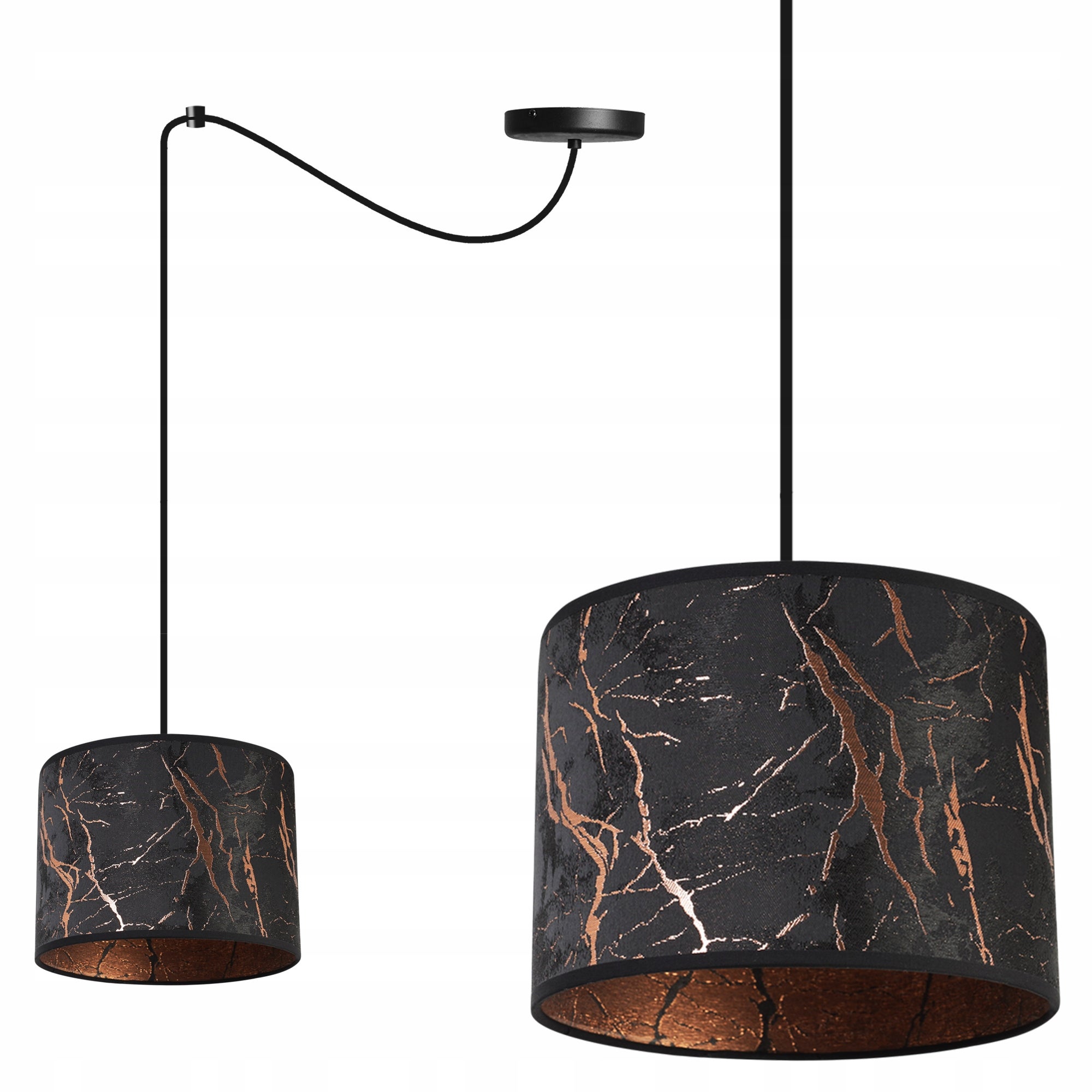 Lampa sufitowa wisząca modern Werona 1xE27 klosz owalny wzorzysty marmur/miedziany Light Home LH