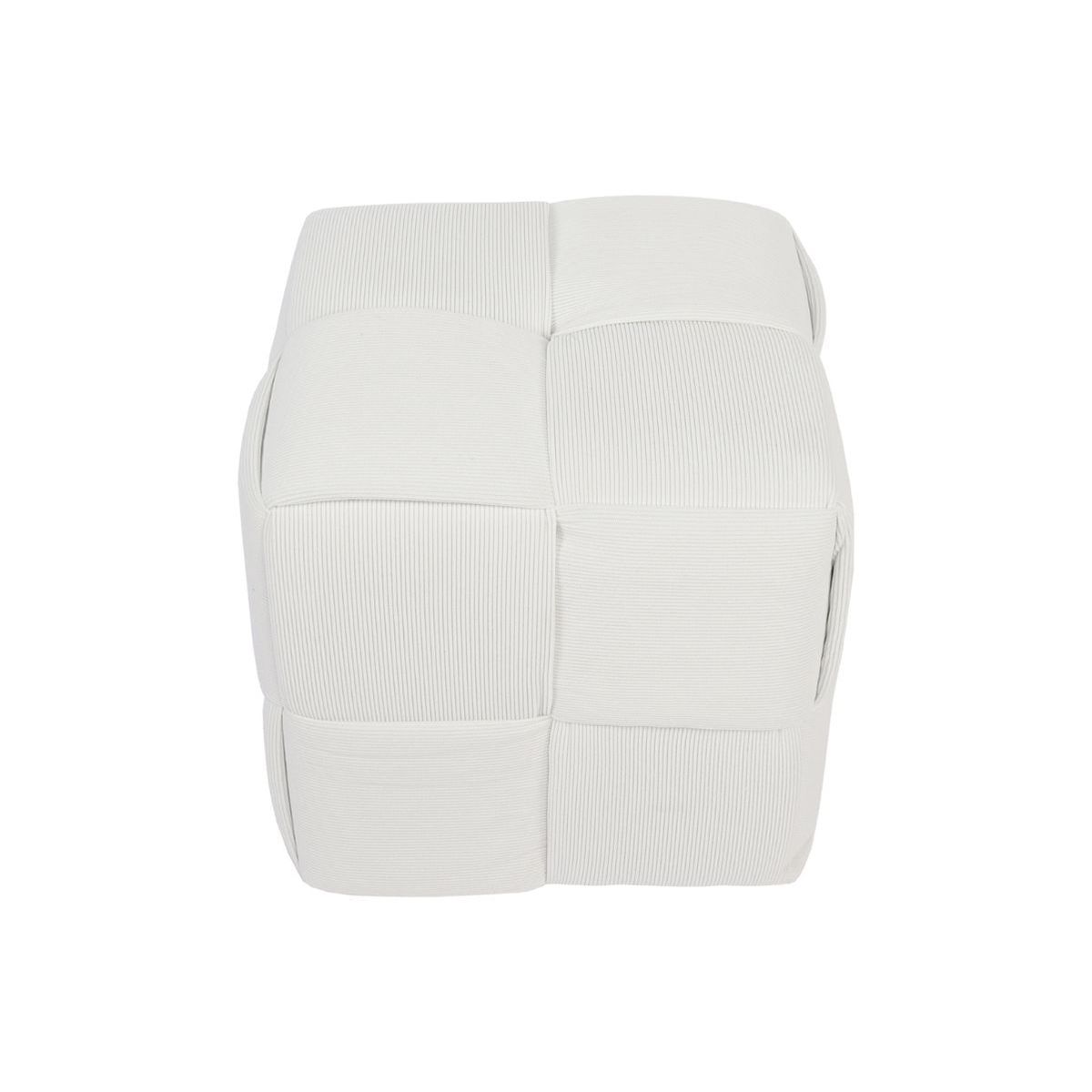 Puf courdoruy diseño cuadrado blanco 41x45x45 cm adec