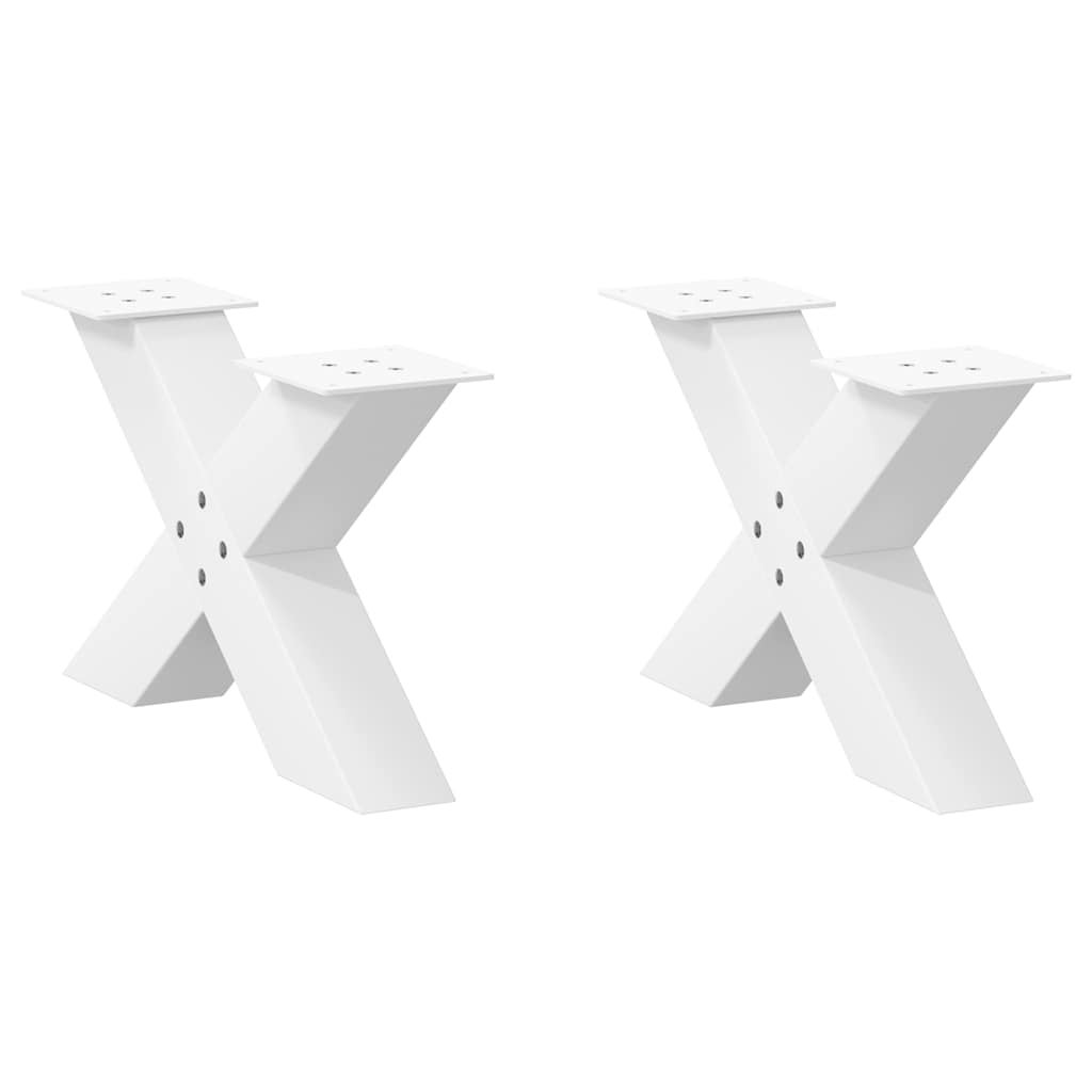 Nogi do stolika kawowego w kształcie litery X 2 szt. Białe 60x(30-31) cm Stal vidaXL