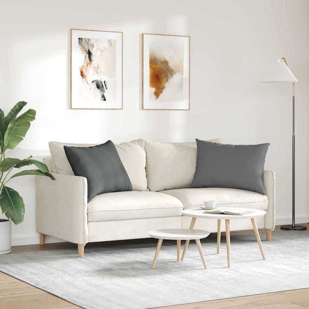 vidaXL Coussins de canapé 2 pc tissu Gris foncé 70 x 50 cm - 4