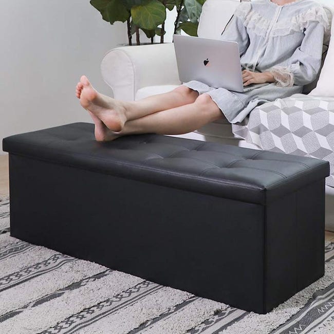 Cassapanca Pouf Contenitore Pieghevole Panca Sgabello Poggiapiedi