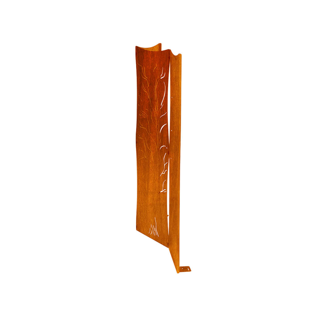 HOME DELUXE - Brise-vue Treeflow - 120 x 41,5 cm - résistant aux intempéries, aspect rouille raffiné I Plaque rouille, piquet de jardin, piquet - 4